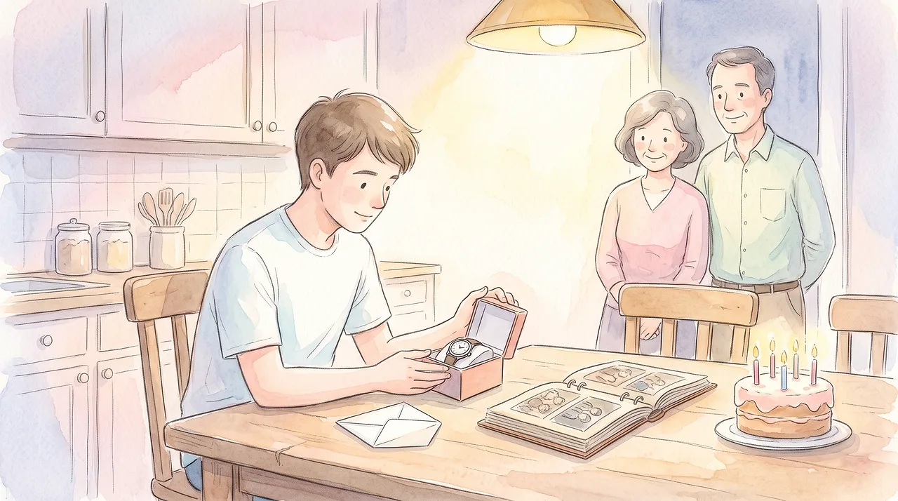 18th birthday gift for your son: money, paperwork, keepsake