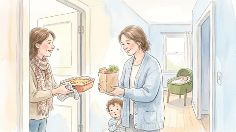 Visiting after a birth: when, how long and what to bring