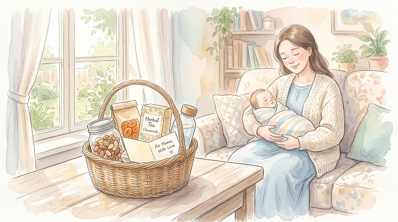 A gift hamper for a new mum: fewer things, more relief