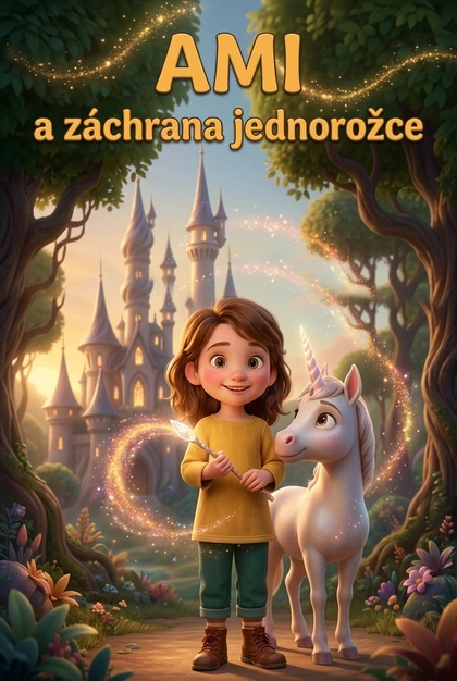 Cover of the personalised book with the name Ami on the front